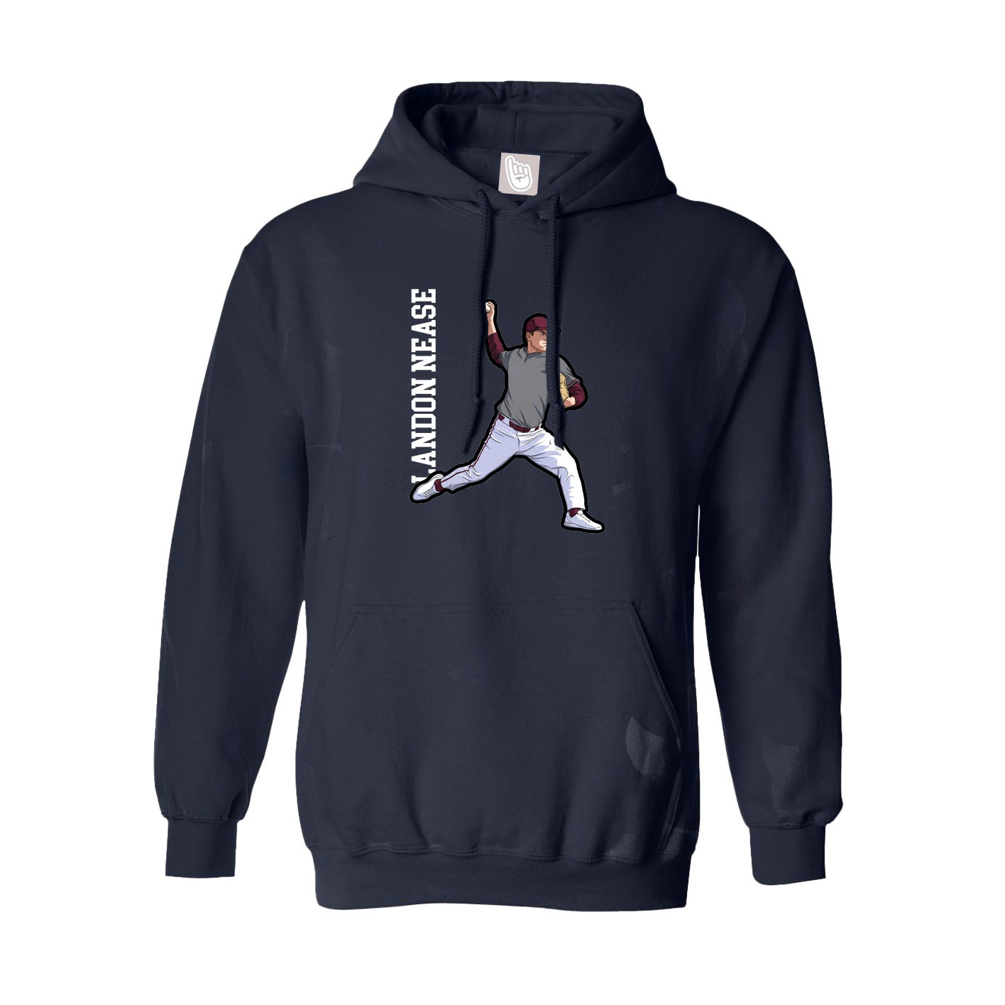 Youth Hoodie — Name Vertical in Navy