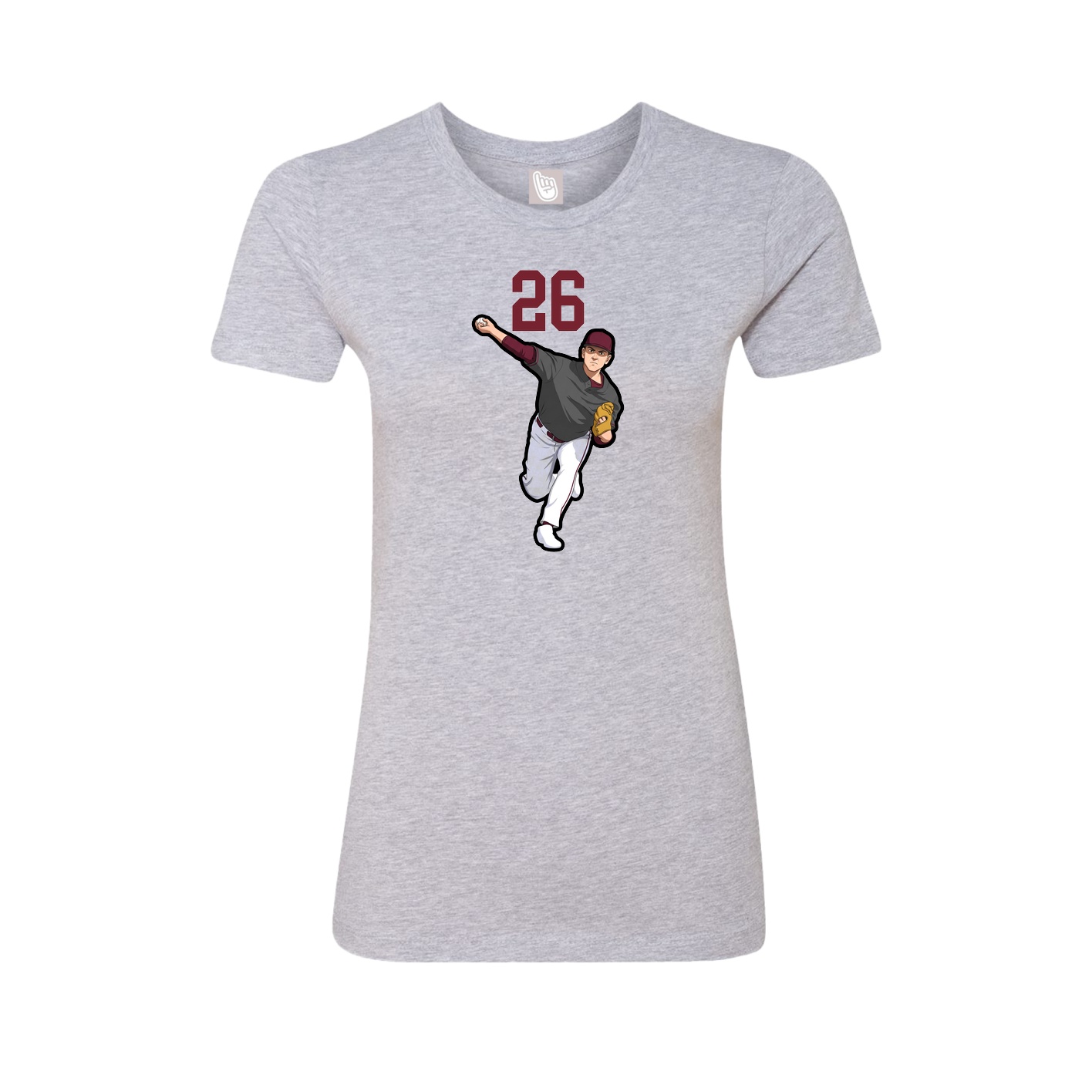 Fitted Women's Tee — Number Top in Grey