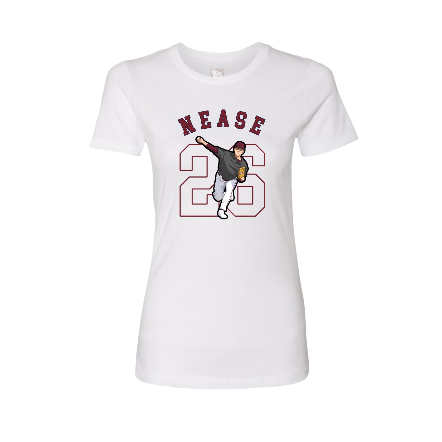 Fitted Women's Tee — Shirsey Arch in White