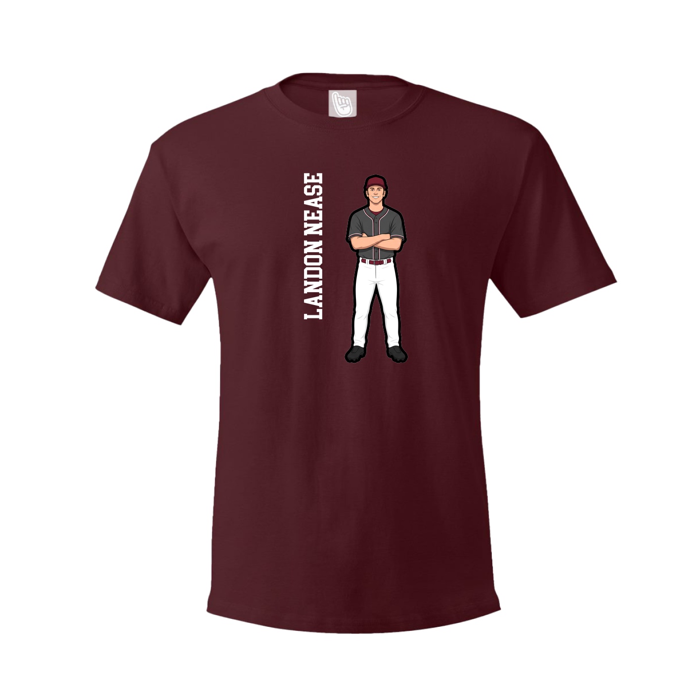 Tee — Name Vertical in Maroon
