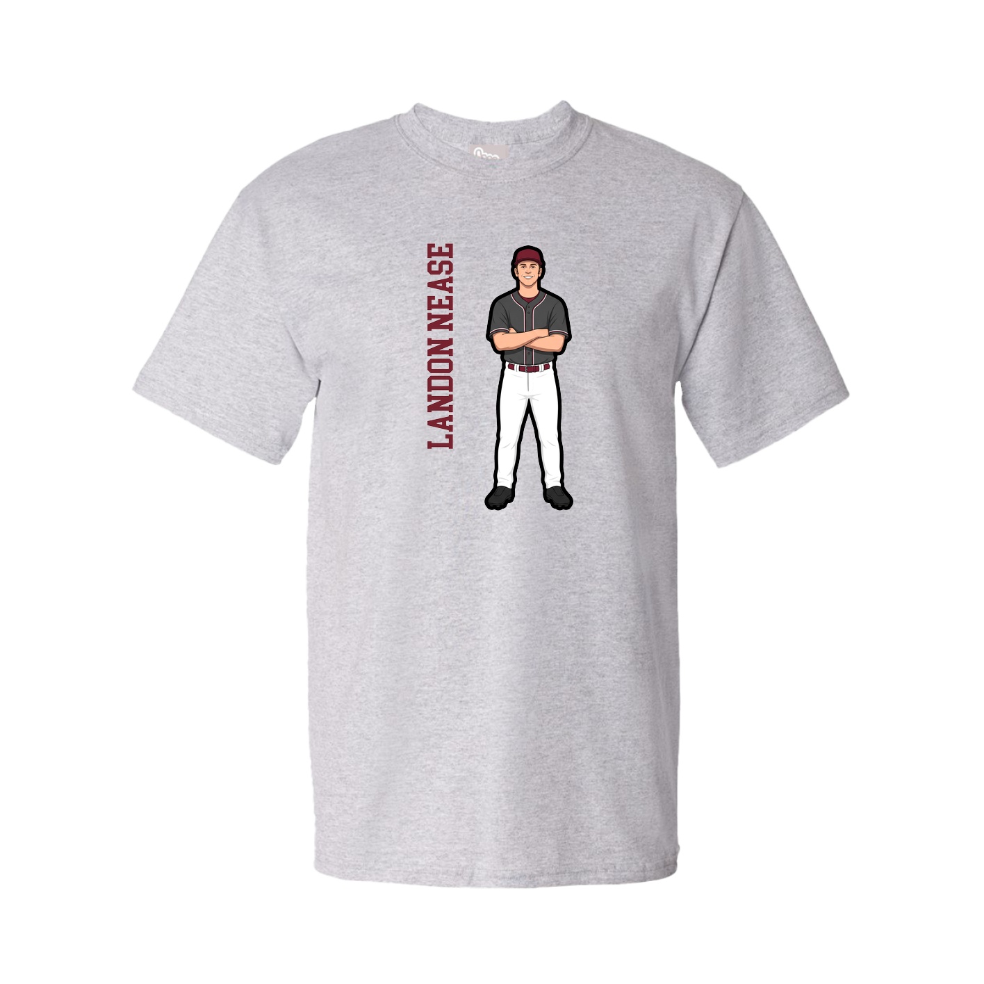 Youth Tee — Name Vertical in Grey