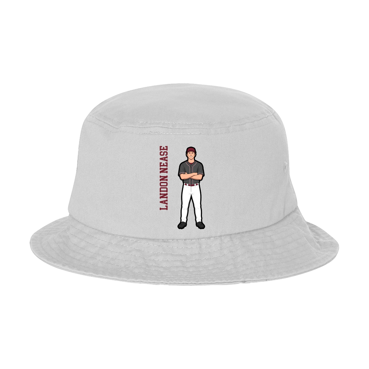 Bucket Cap — Name Vertical in White