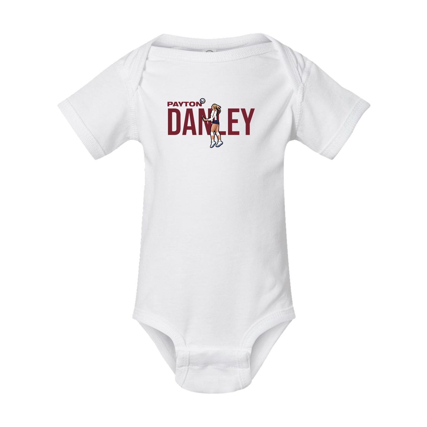Baby Onesie — Player Name in White