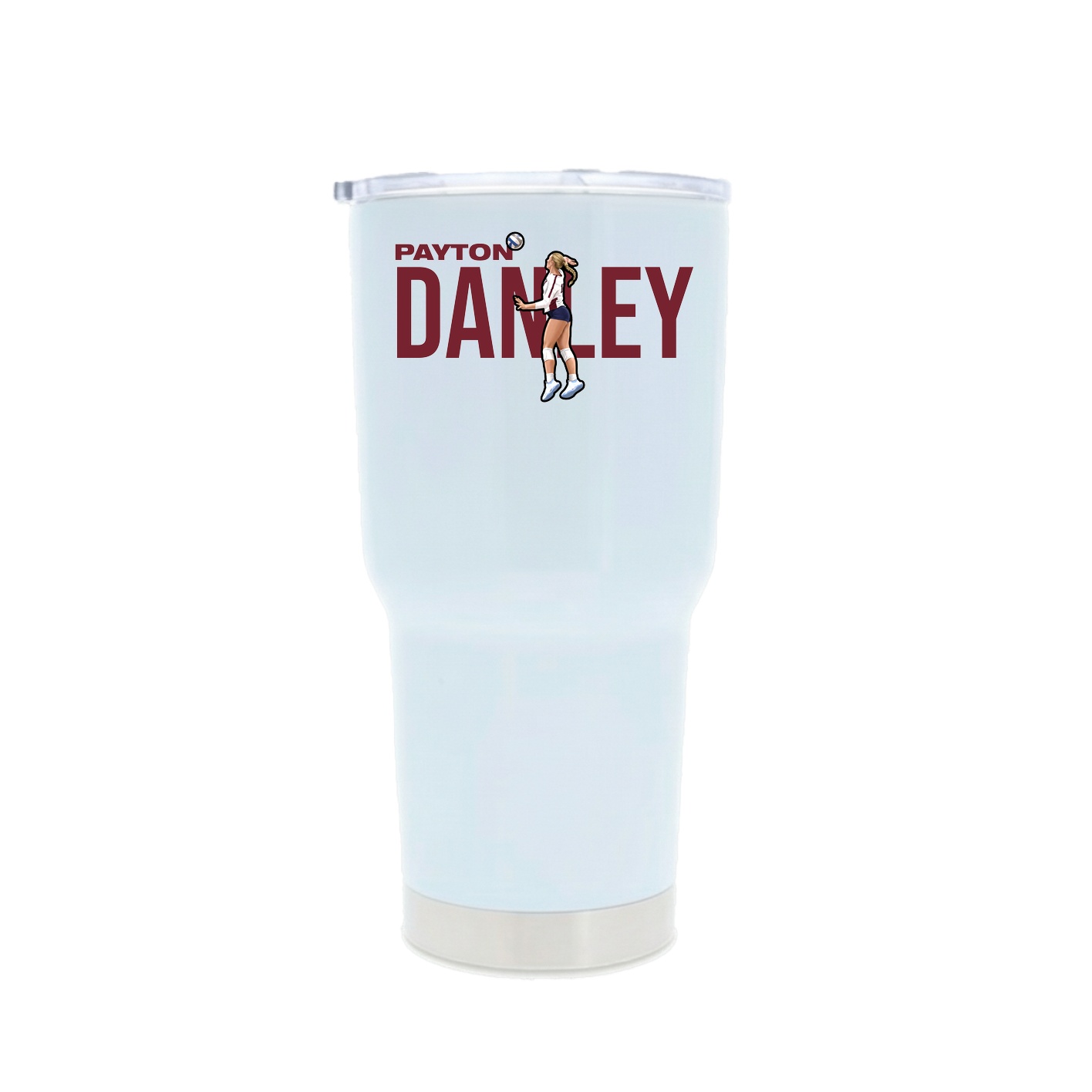 30oz Stainless Steel Tumbler — Player Name in White