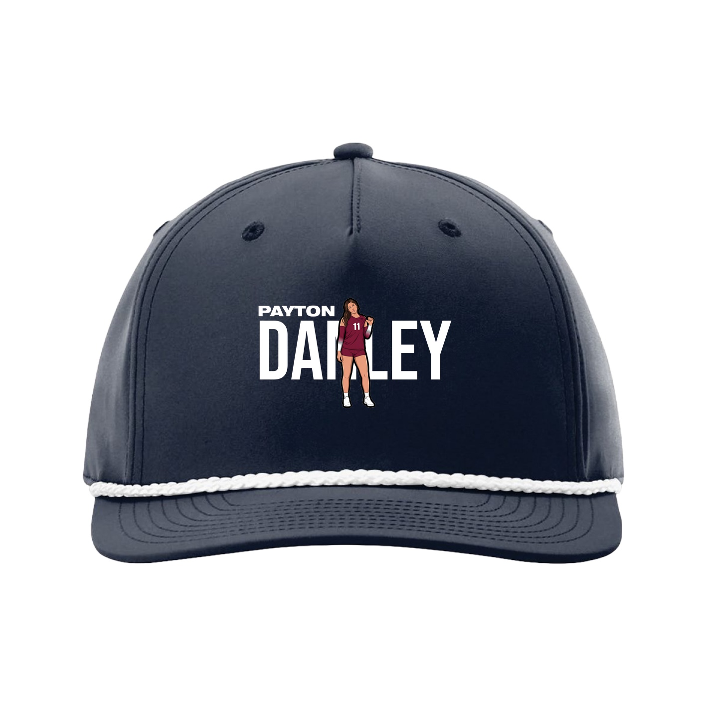 Five-Panel Classic Rope Cap — Player Name in Navy
