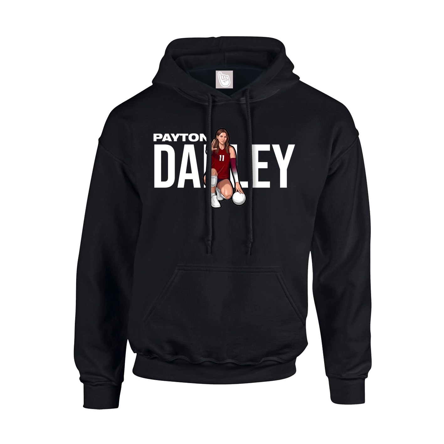 Youth Hoodie — Player Name in Black