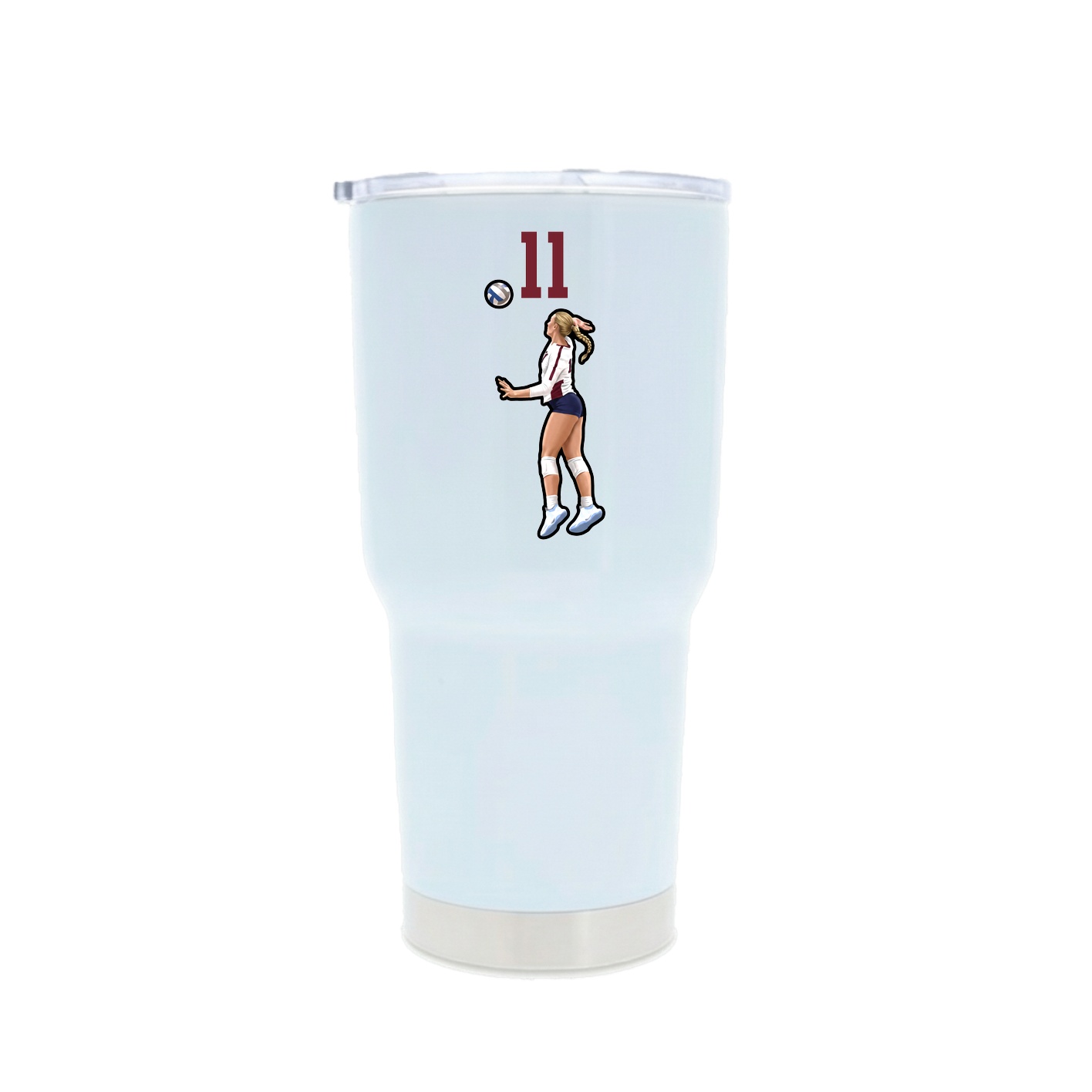 30oz Stainless Steel Tumbler — Number Top in White