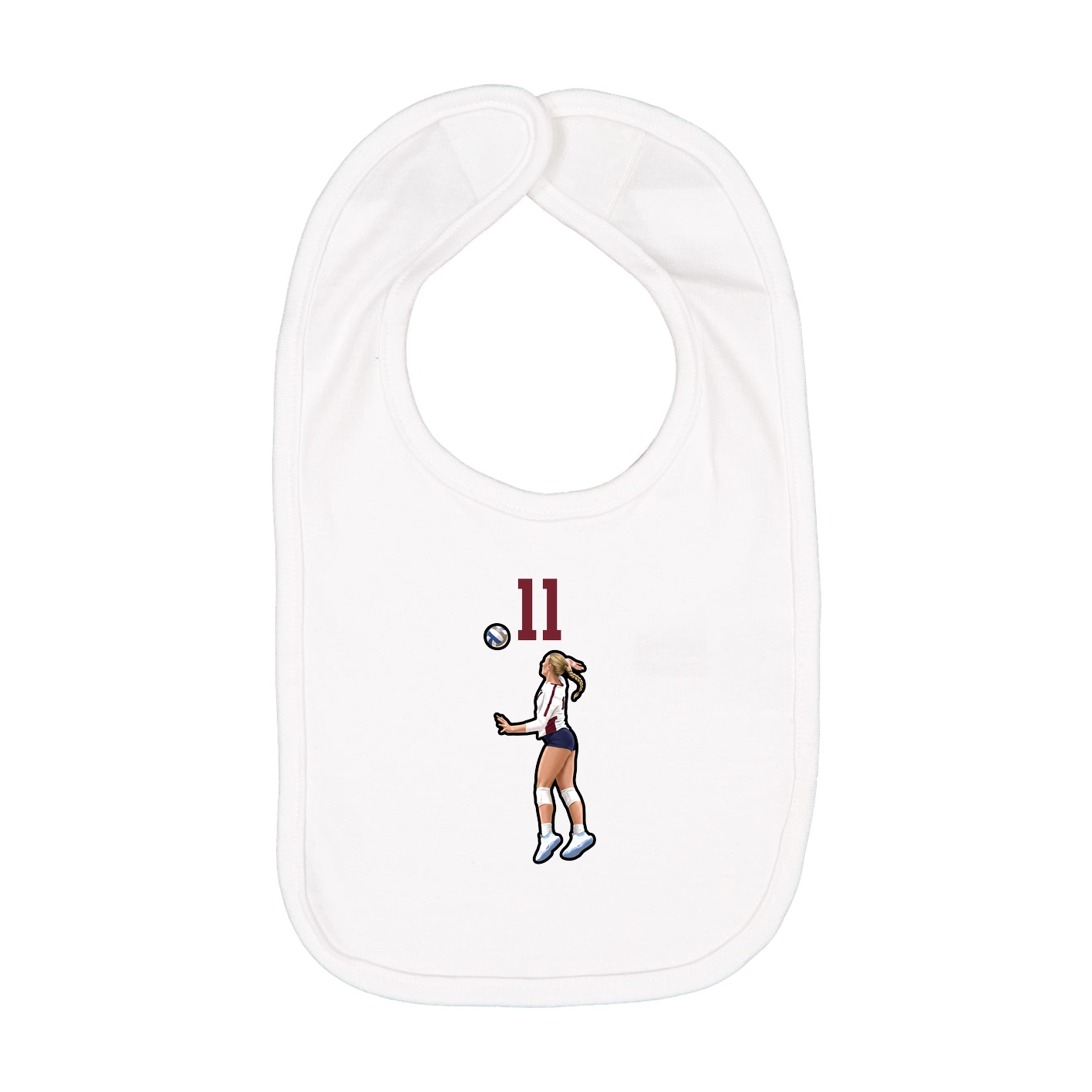 Infant Bib — Number Top in White