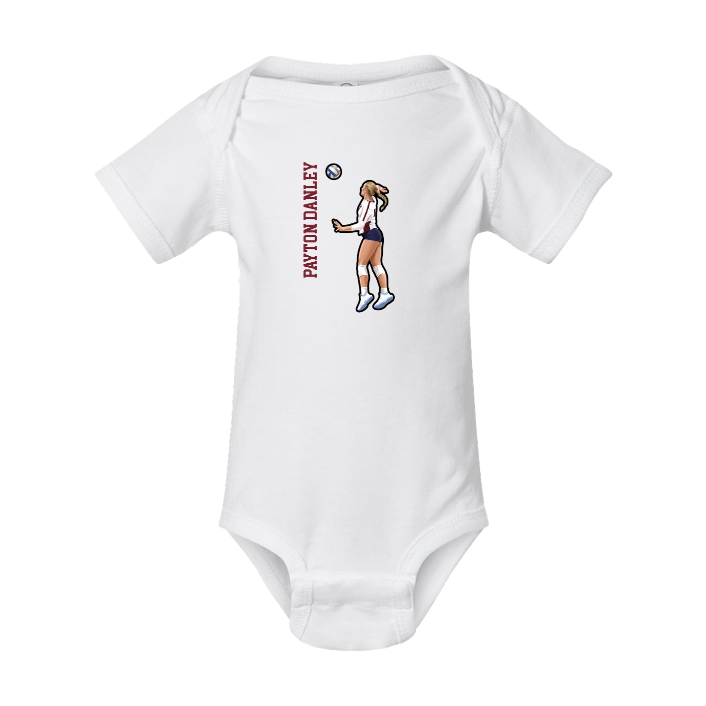 Baby Onesie — Name Vertical in White