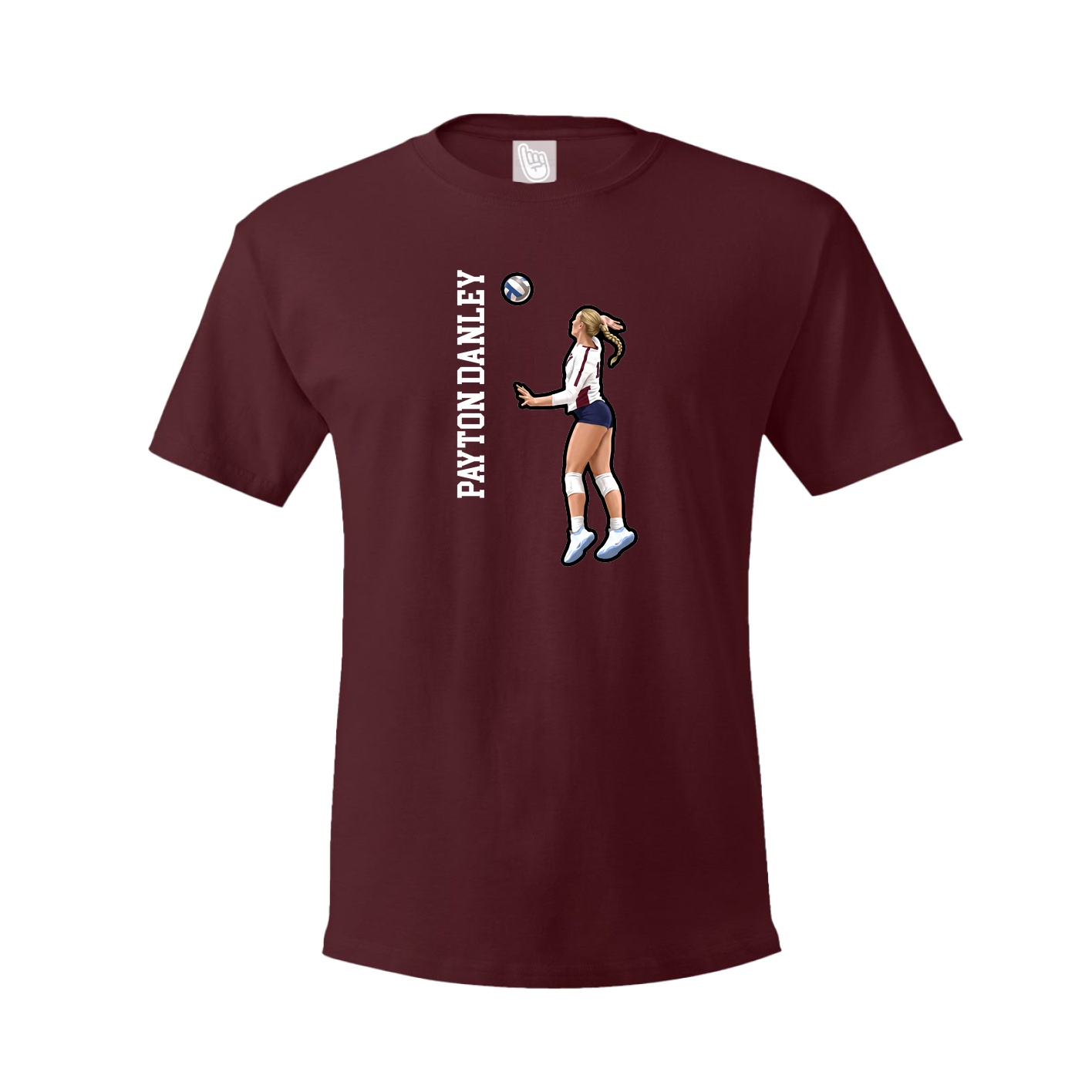 Tee — Name Vertical in Maroon