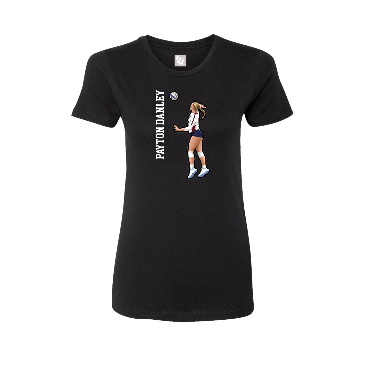 Womens Tee — Name Vertical in Black