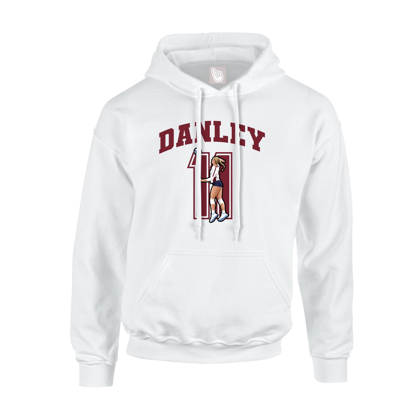 Hoodie — Number in White