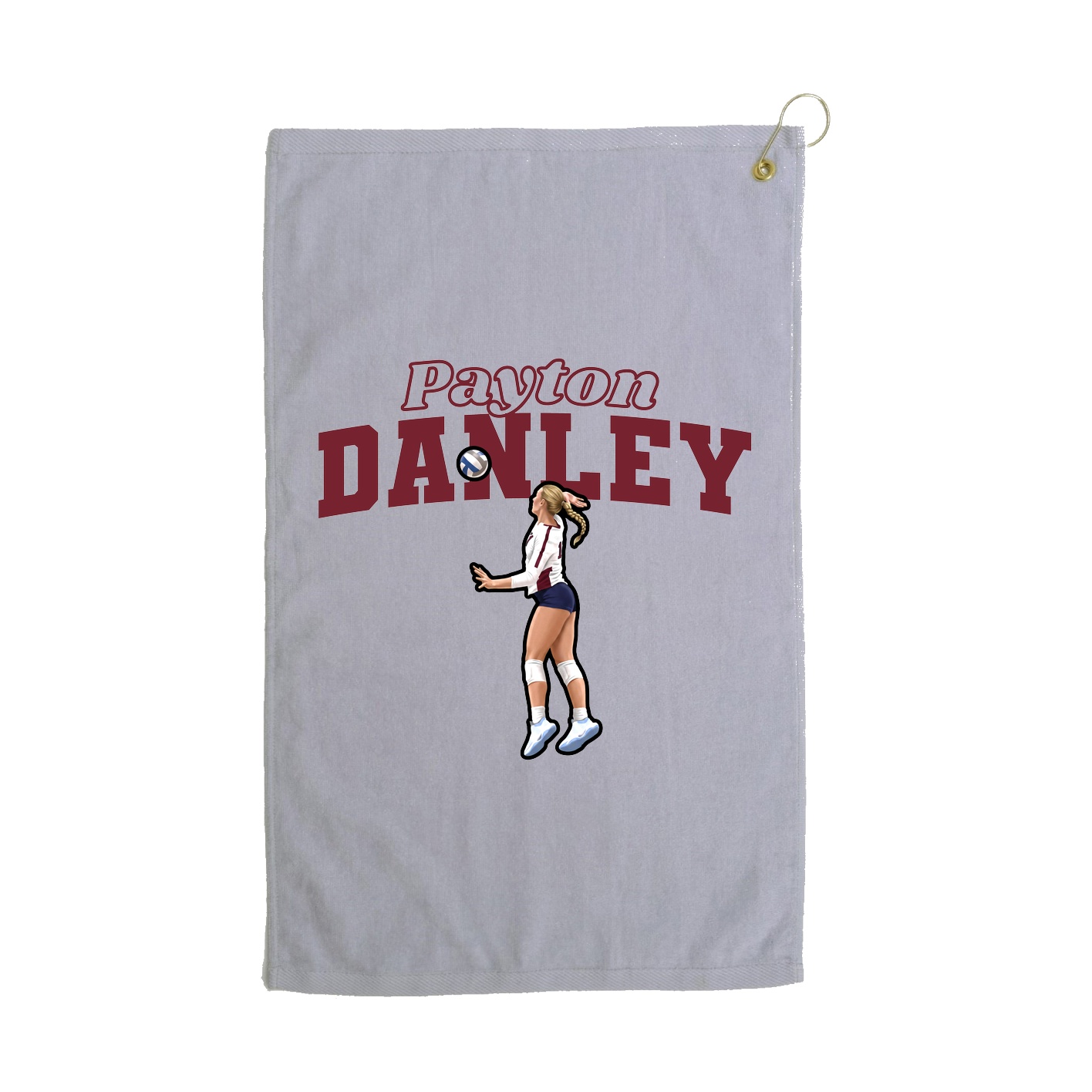 Golf Towel — Name Arch in Grey