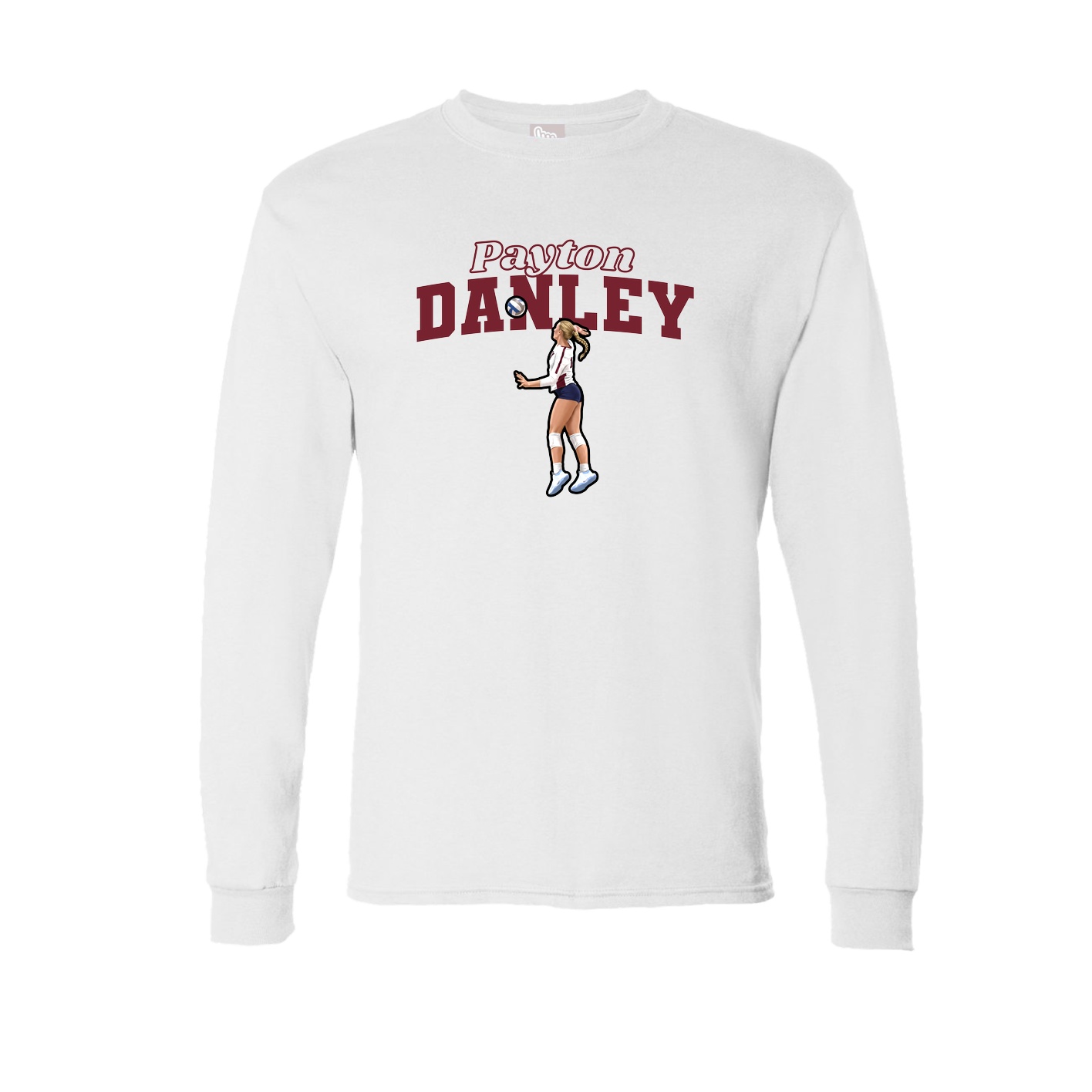 Long Sleeve Tee — Name Arch in White