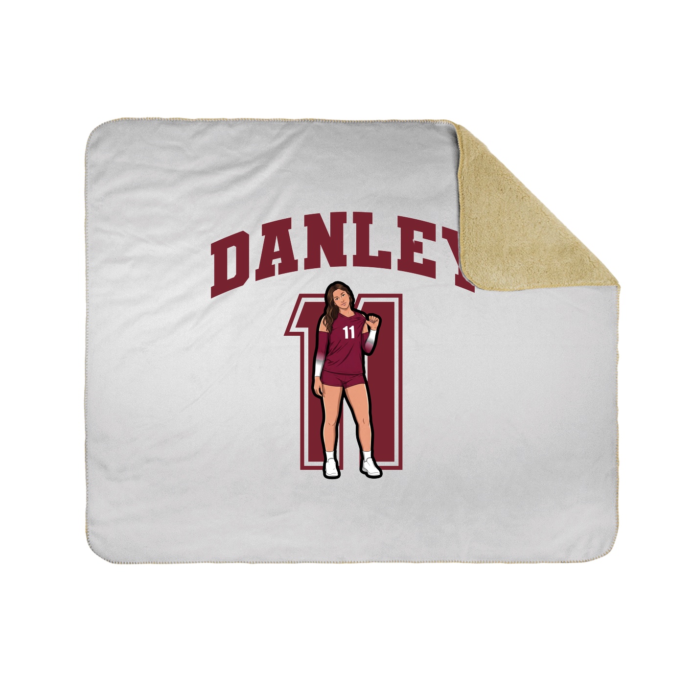 Throw Blanket — Number in White