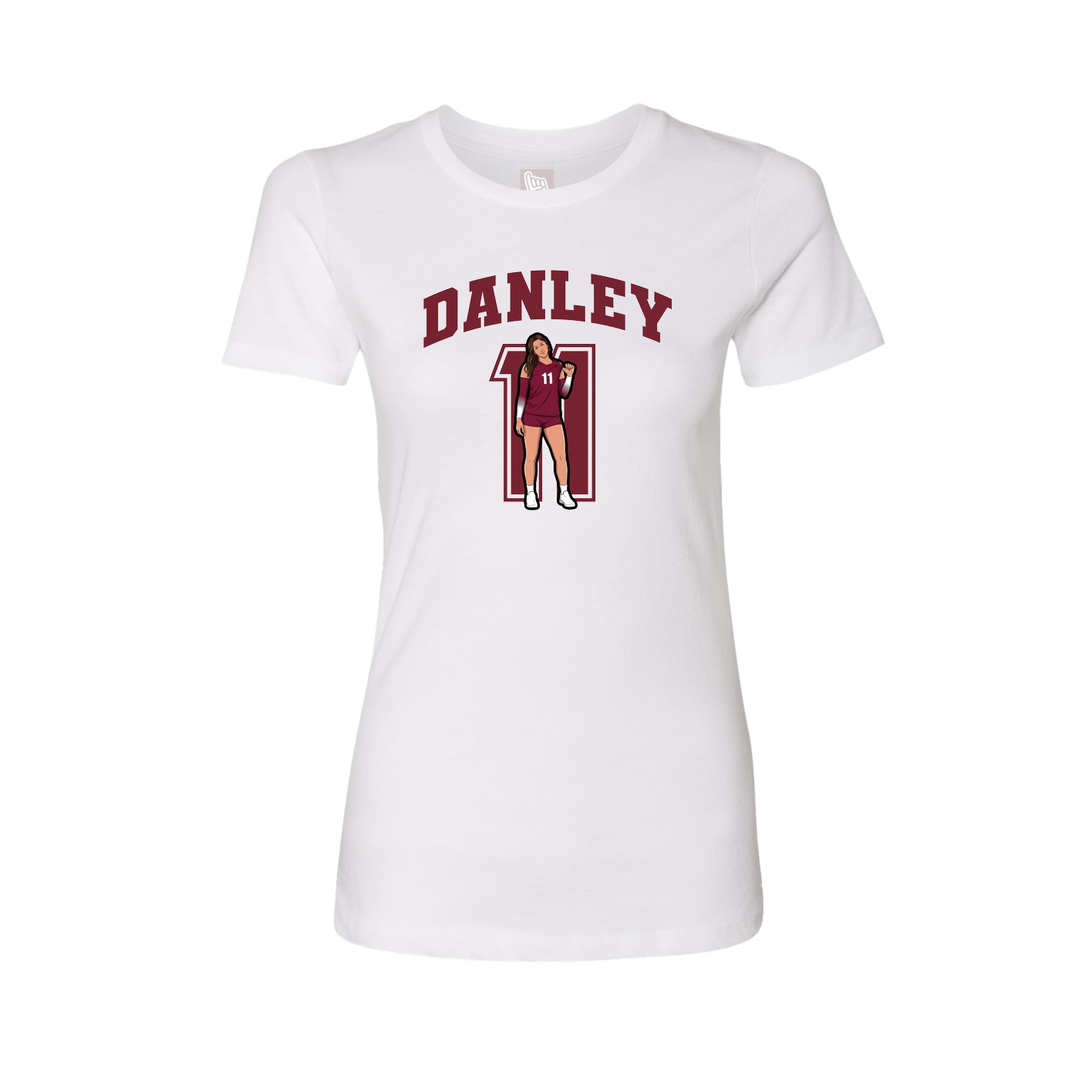 Womens Tee — Number in White