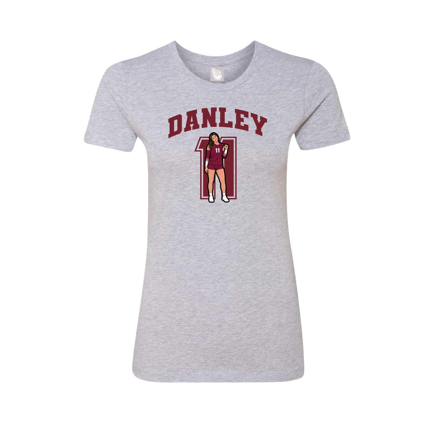 Fitted Women's Tee — Number in Grey