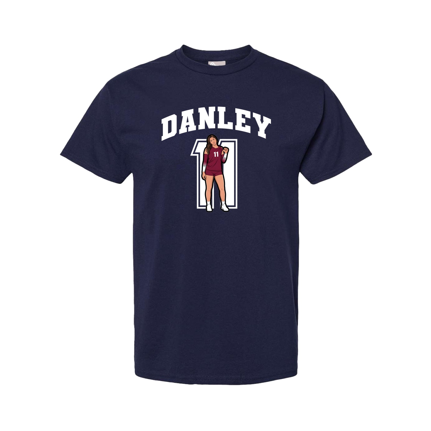 Youth Tee — Number in Navy