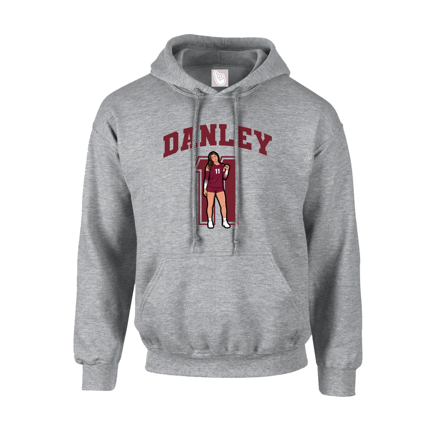 Hoodie — Number in Grey
