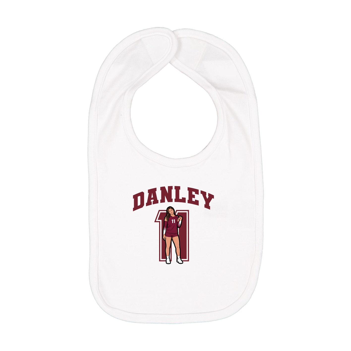Infant Bib — Number in White