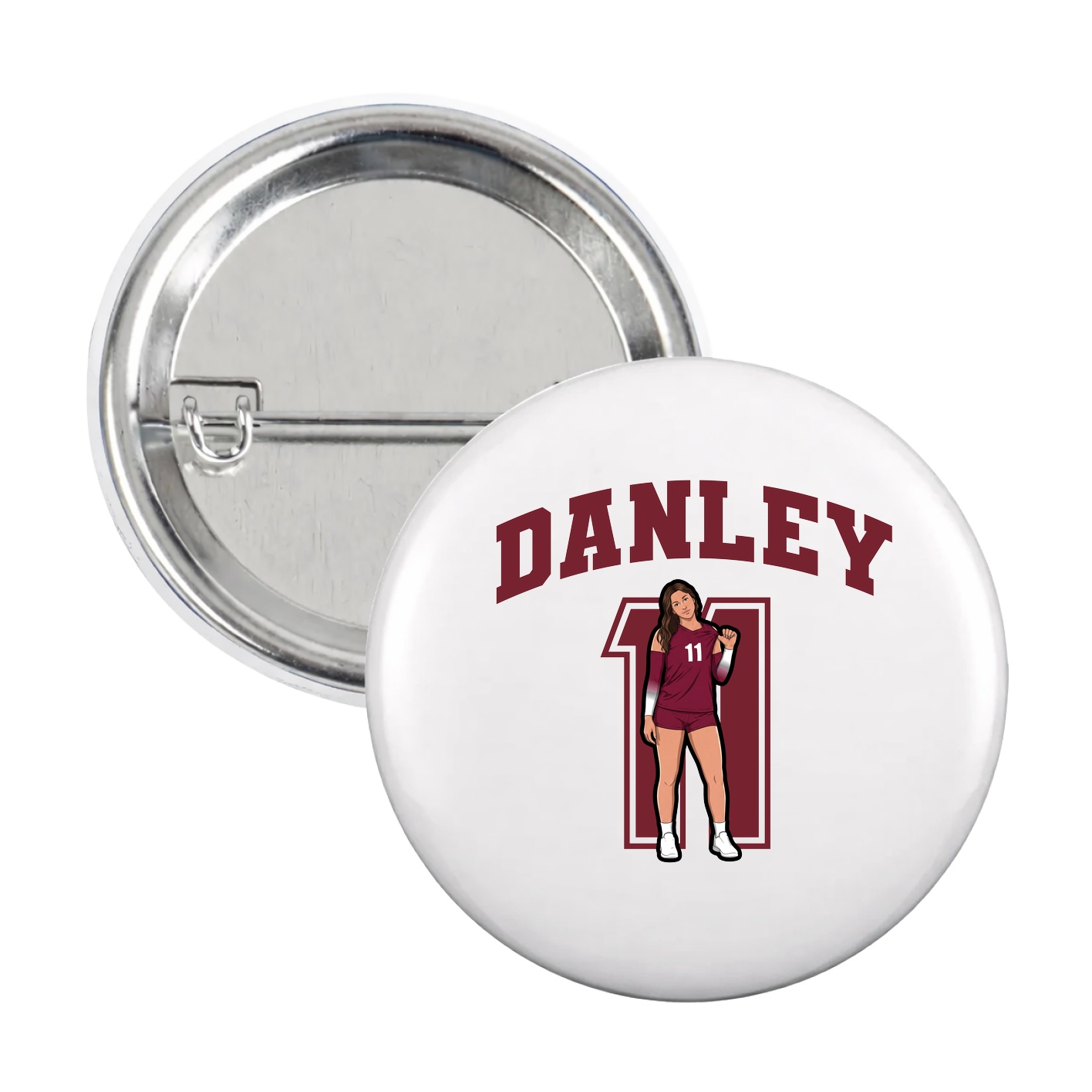 Game Day Button — Number in White