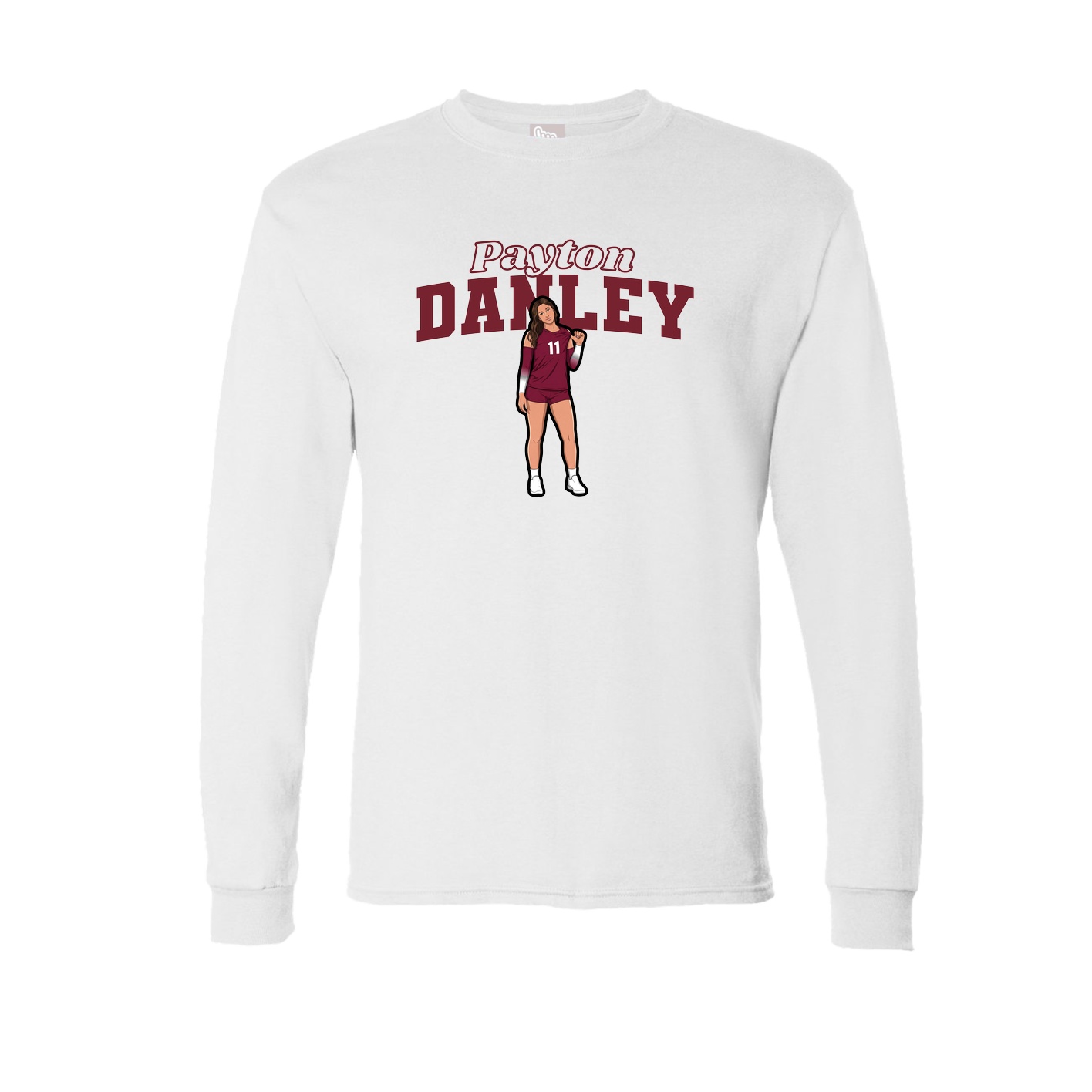 Long Sleeve Tee — Name Arch in White