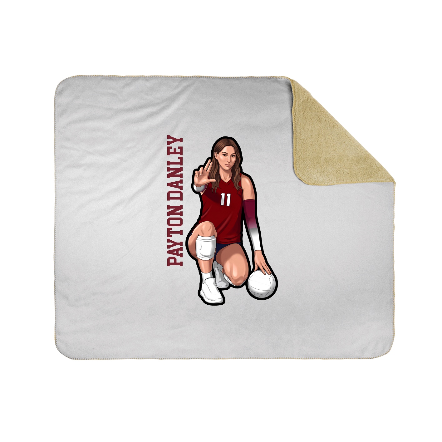 Throw Blanket — Name Vertical in White