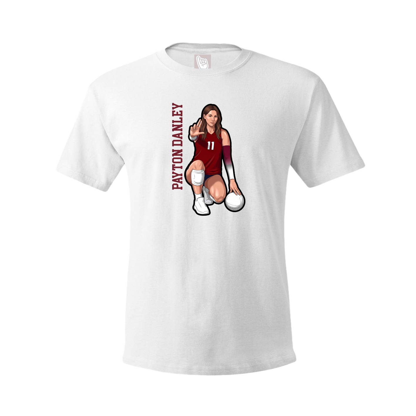 Youth Tee — Name Vertical in White