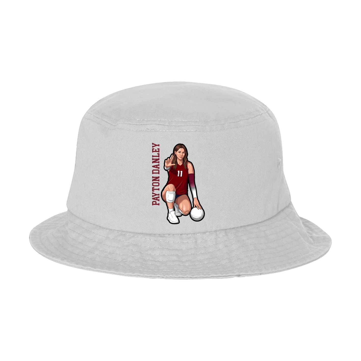 Bucket Cap — Name Vertical in White