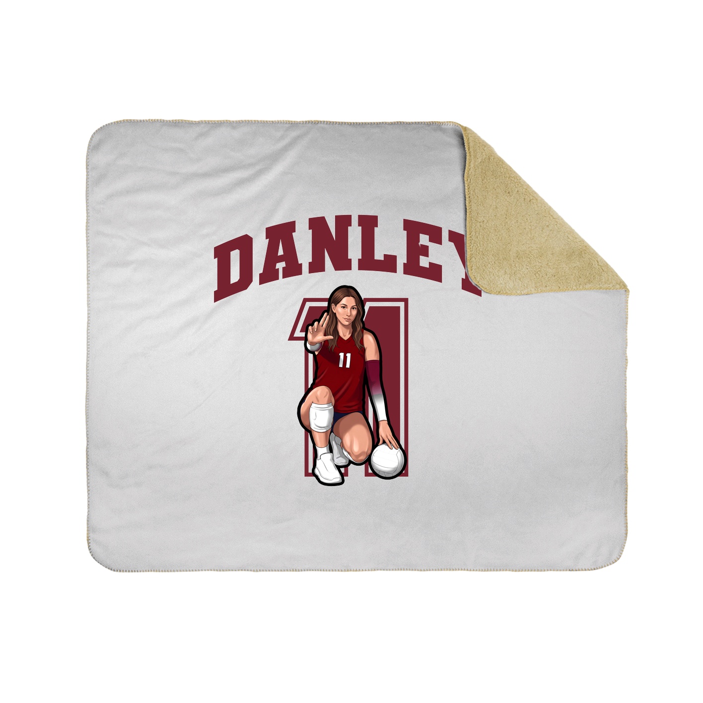 Throw Blanket — Number in White