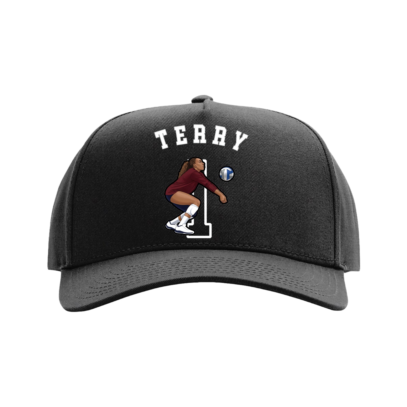 Full Fabric Five-Panel Champ Cap — Shirsey Arch in Black