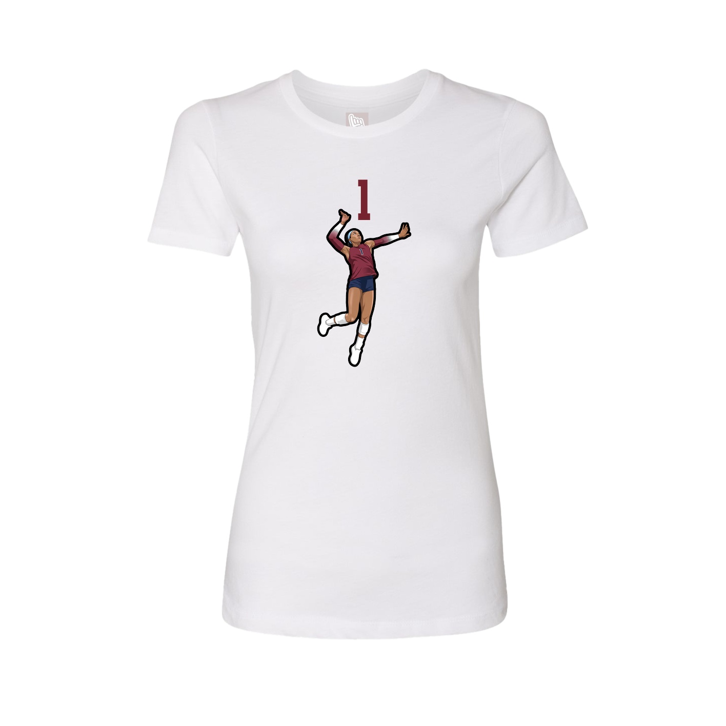 Fitted Women's Tee — Number Top in White