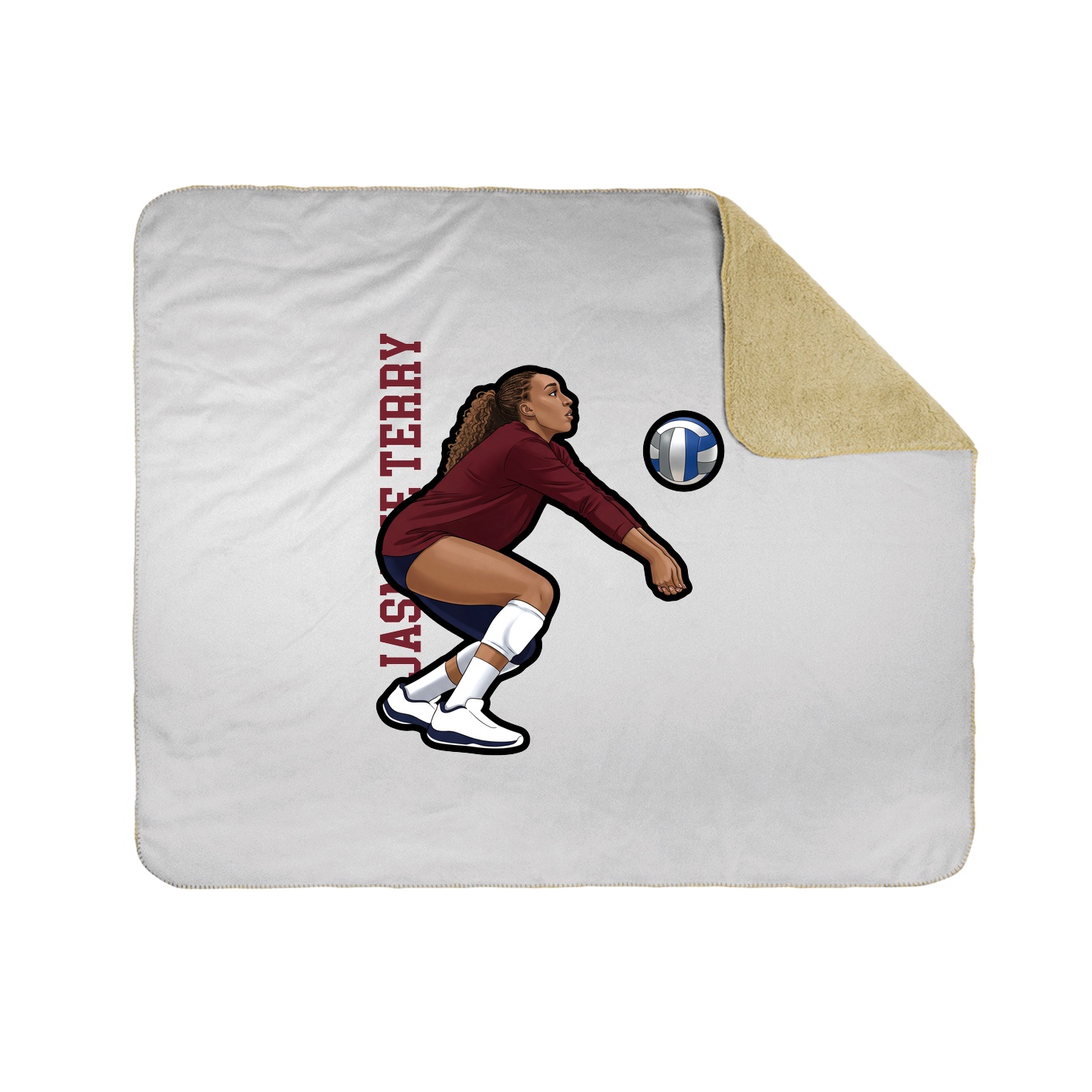 Throw Blanket — Name Vertical in White