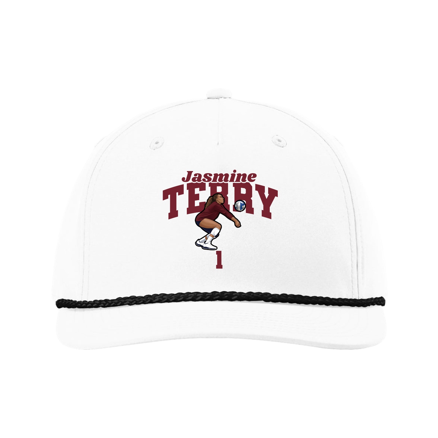 Five-Panel Classic Rope Cap — Signature Arch in White