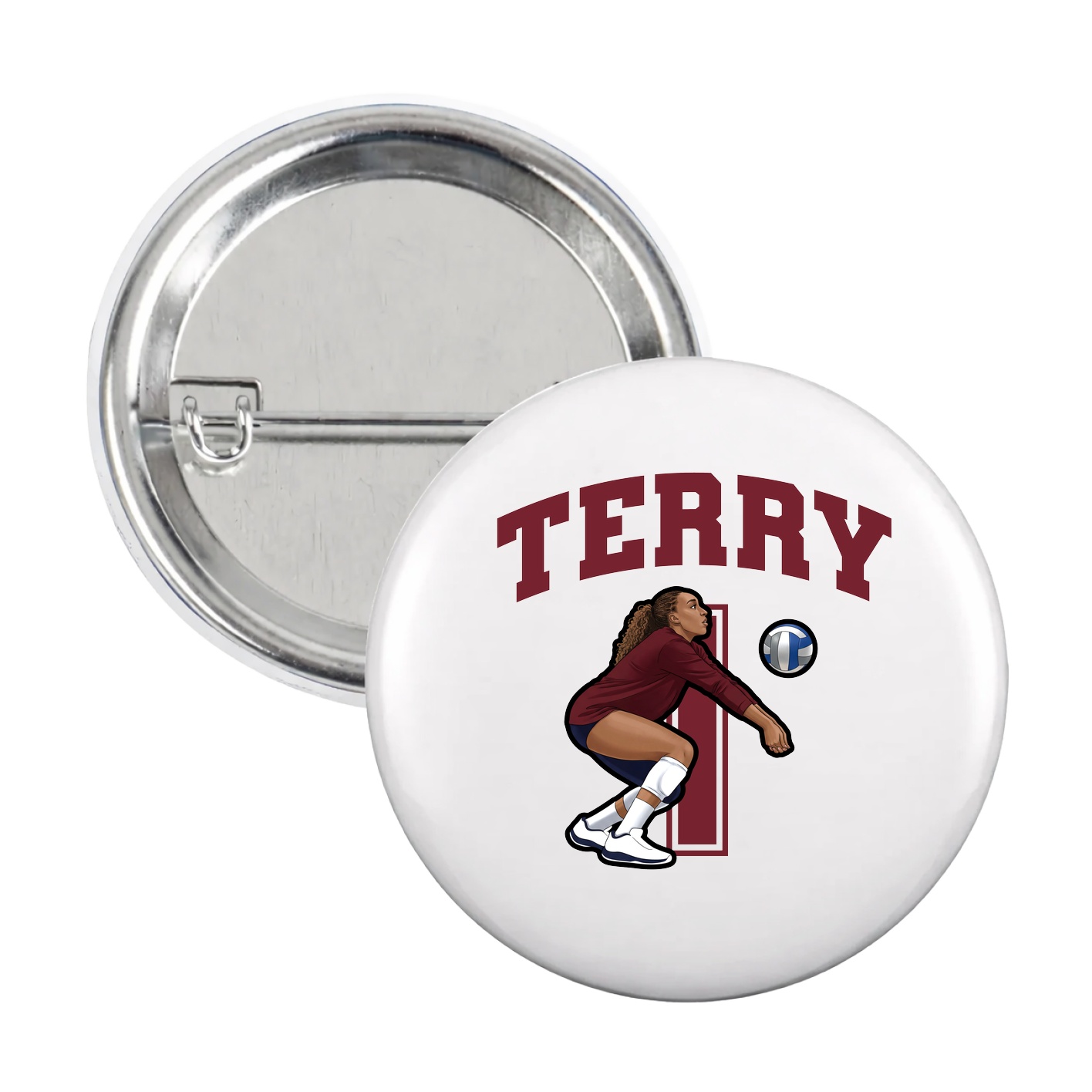 Game Day Button — Number in White
