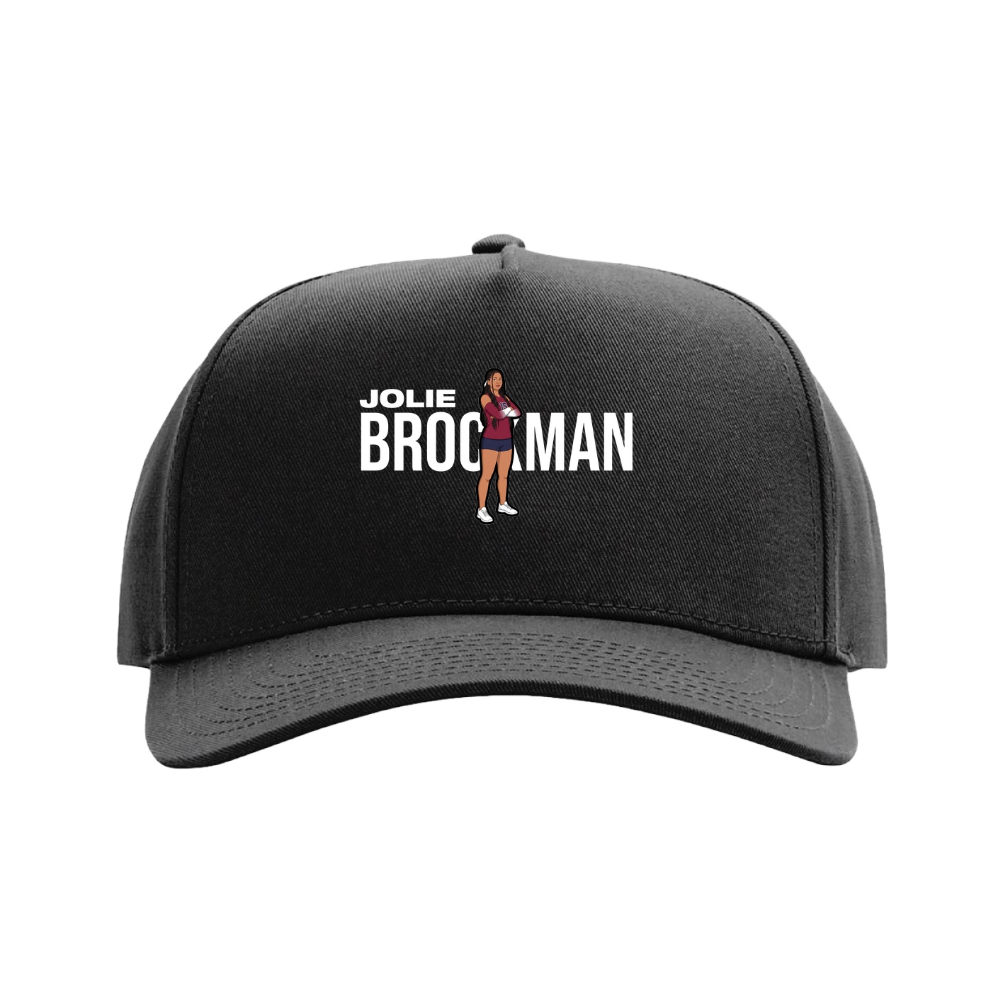 Full Fabric Five-Panel Champ Cap — Player Name in Black