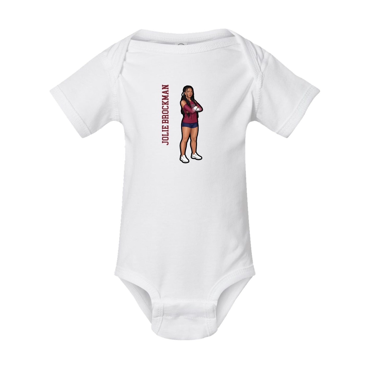 Baby Onesie — Name Vertical in White