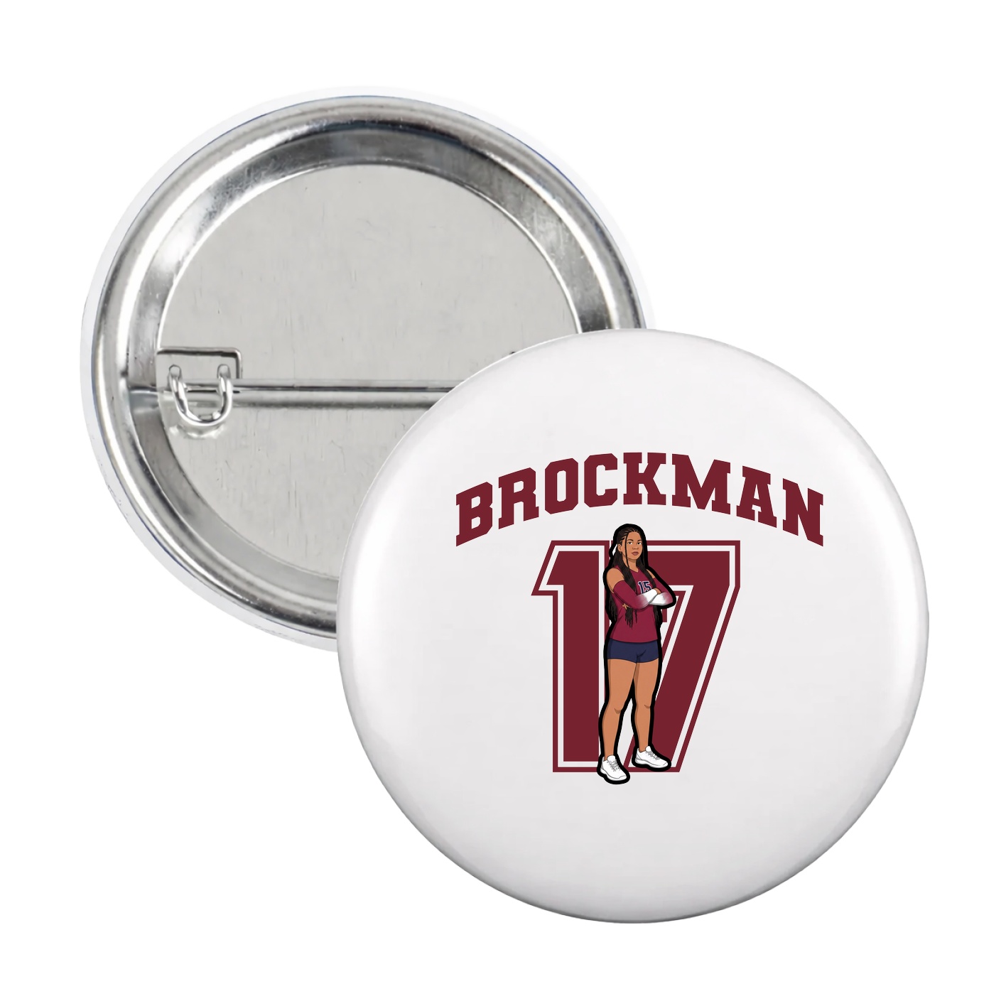 Game Day Button — Number in White