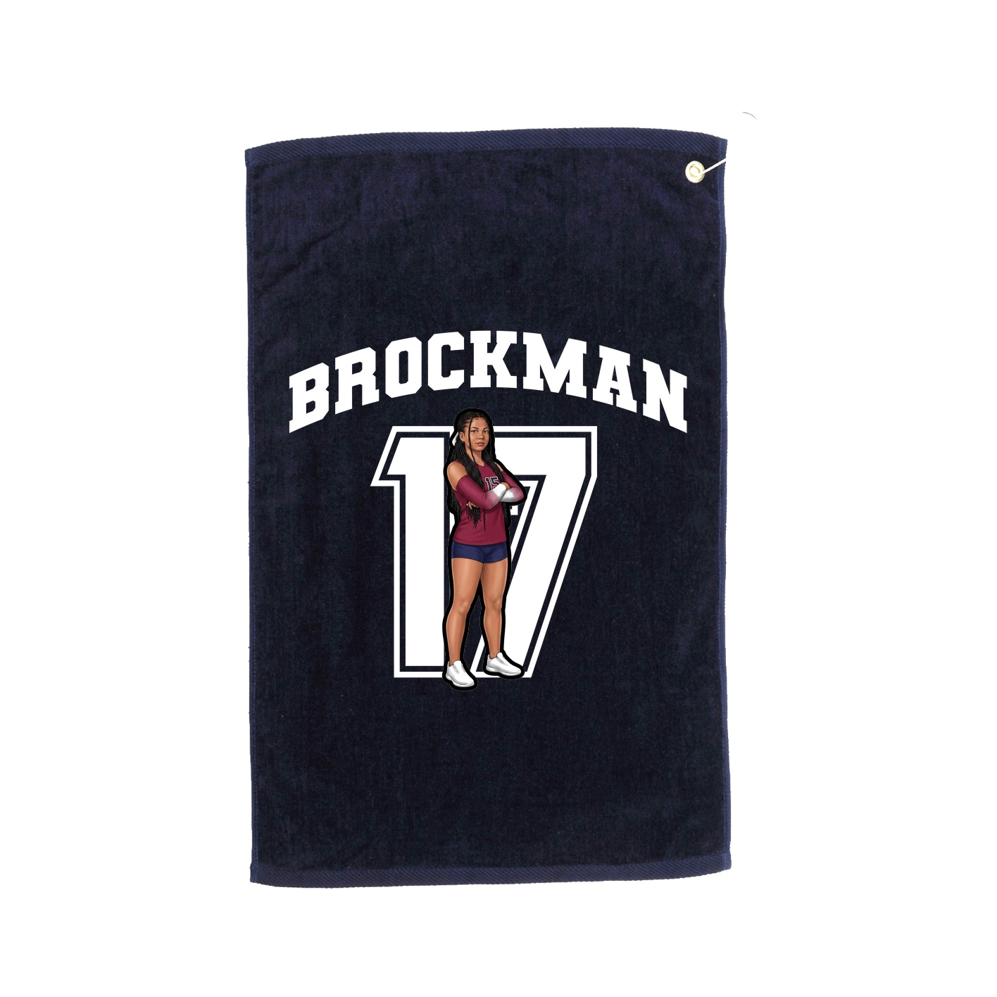 Golf Towel — Number in Navy