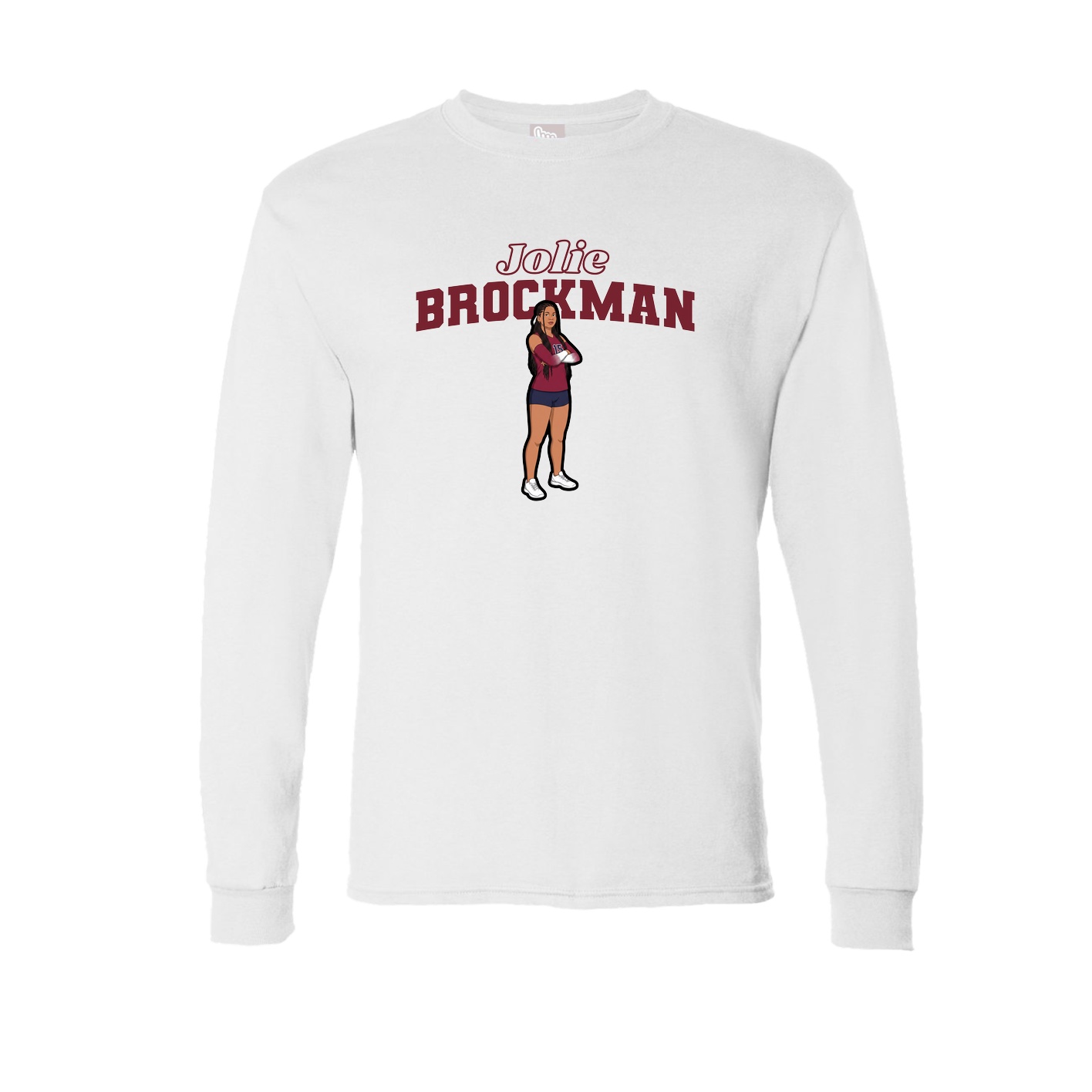Long Sleeve Tee — Name Arch in White