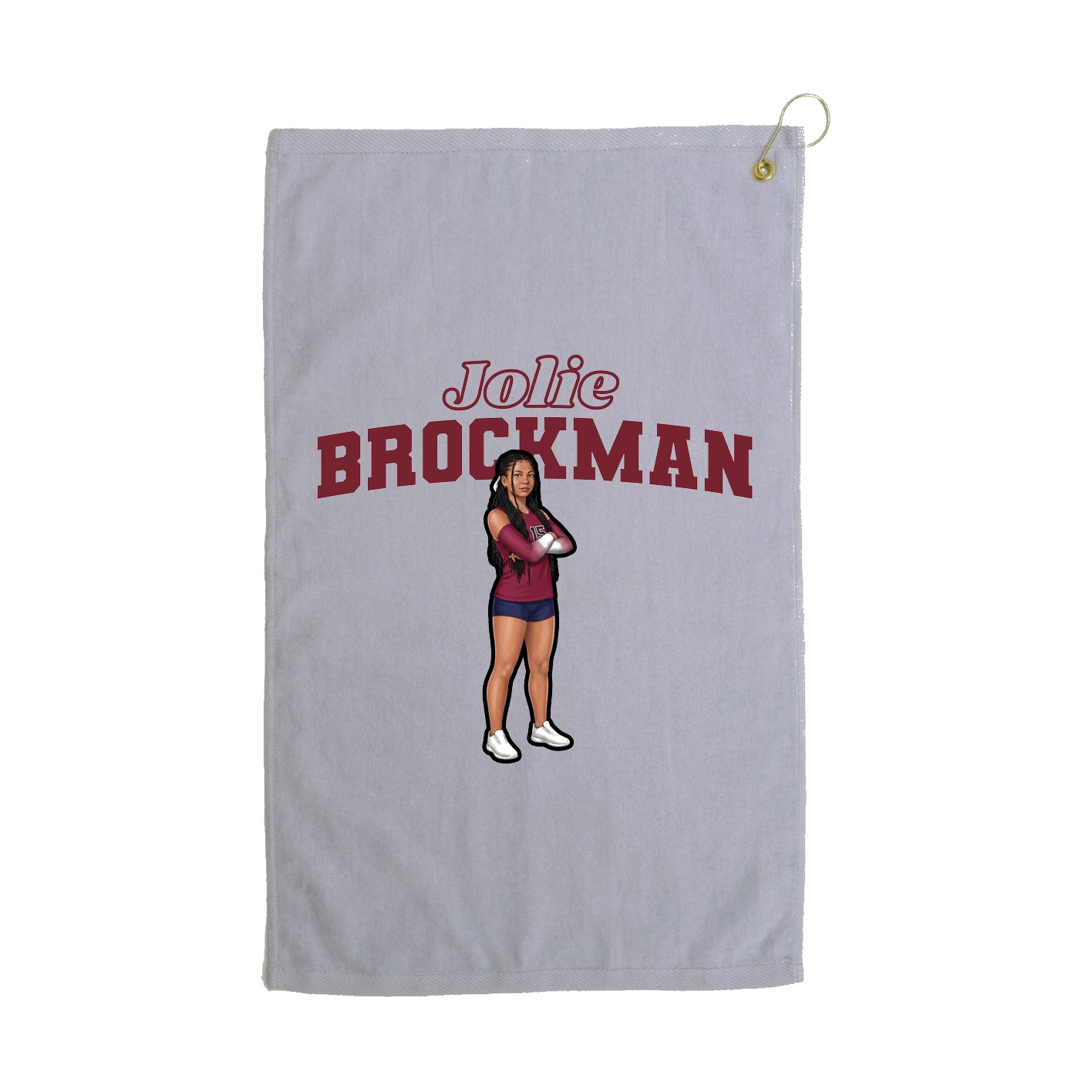 Golf Towel — Name Arch in Grey