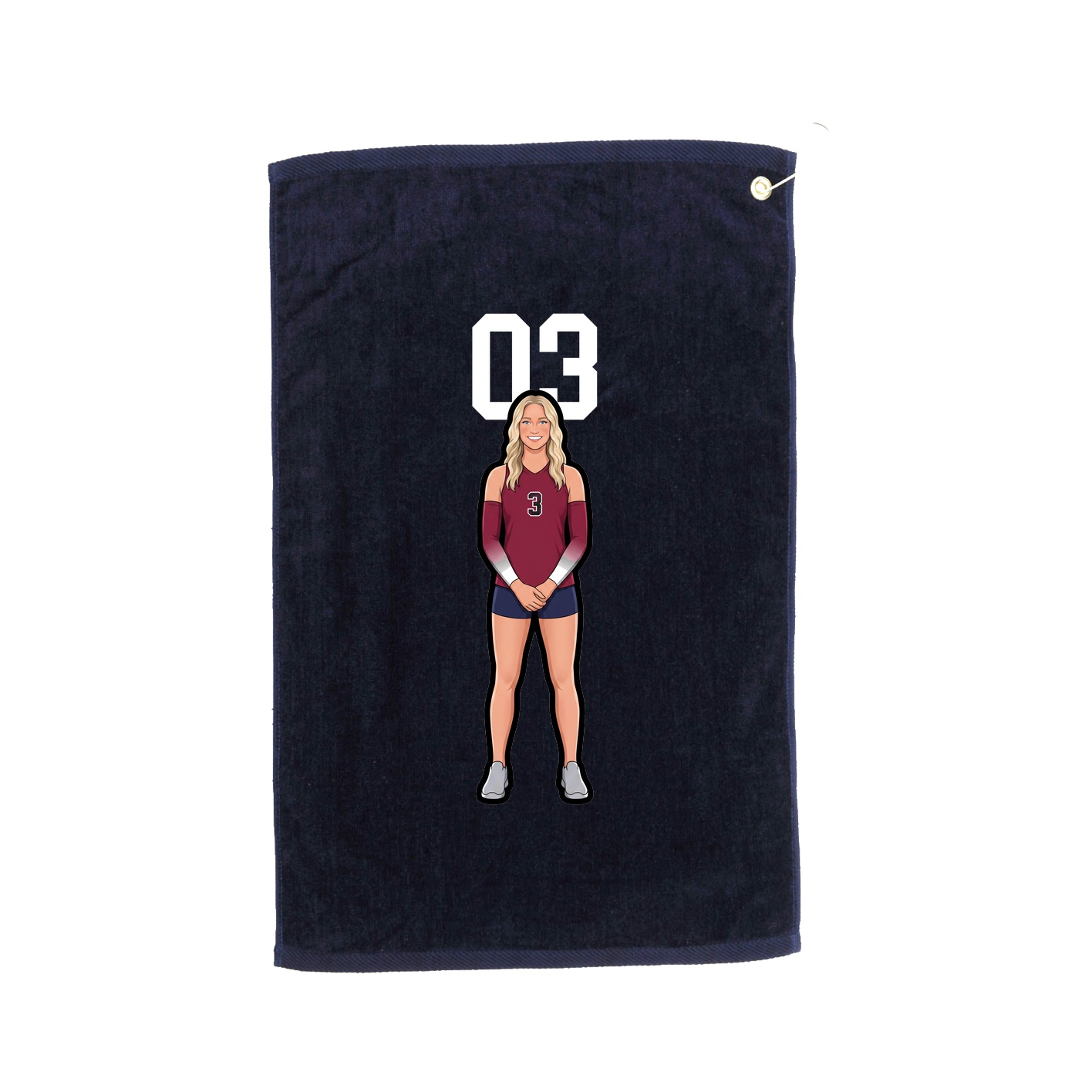 Golf Towel — Number Top in Navy