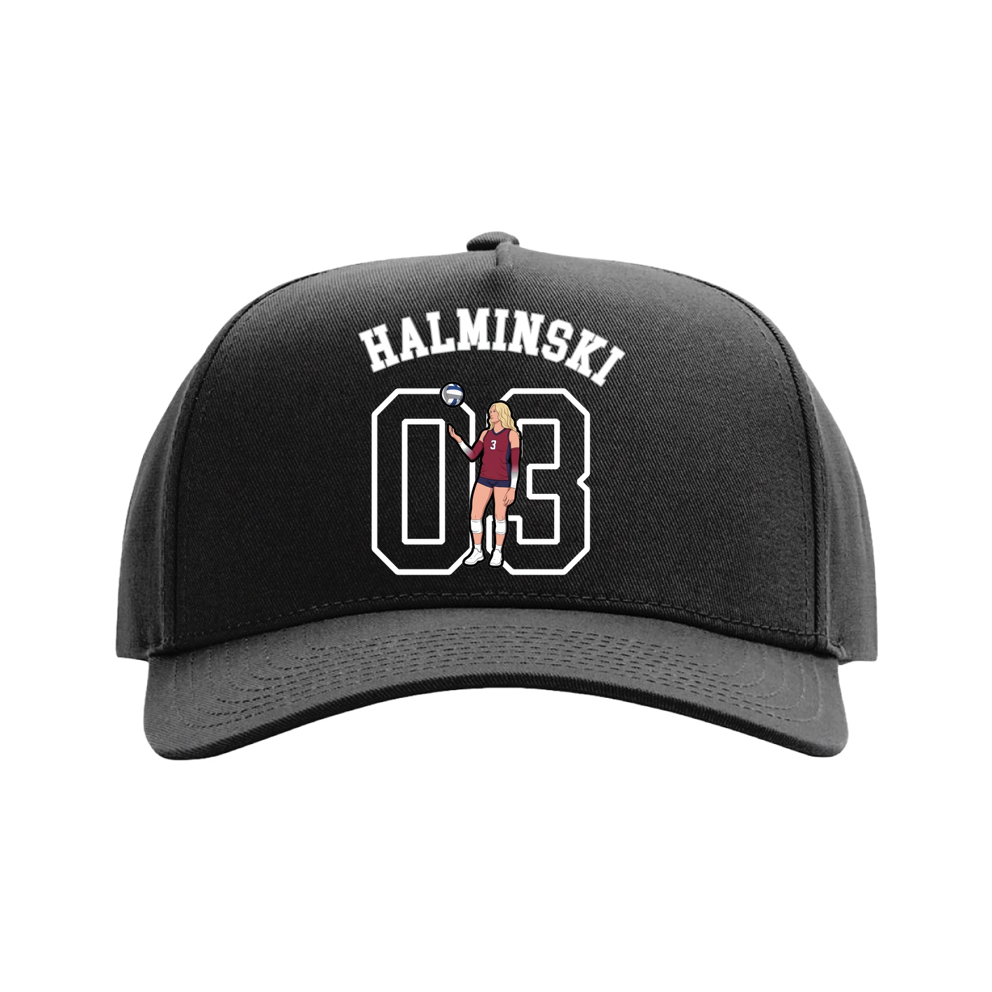 Full Fabric Five-Panel Champ Cap — Shirsey Arch in Black