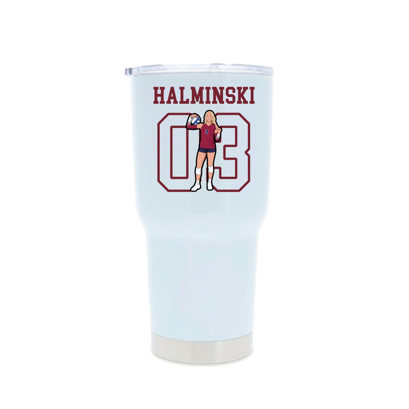 30oz Stainless Steel Tumbler — Shirsey in White