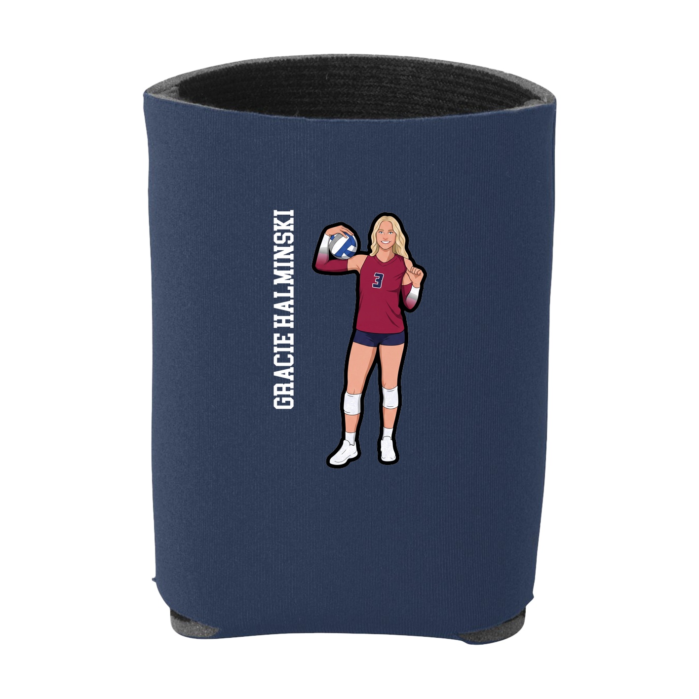 Can Holder — Name Vertical in Navy
