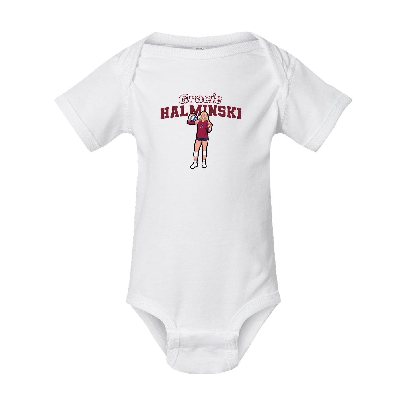 Baby Onesie — Name Arch in White
