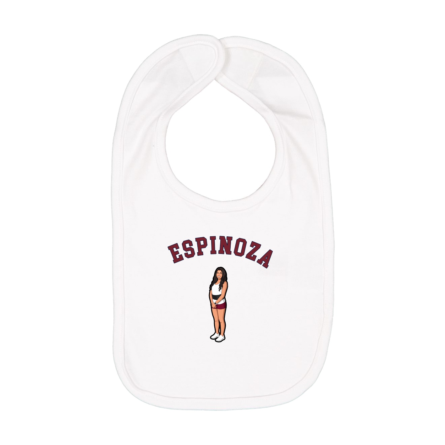 Infant Bib — Shirsey Arch in White