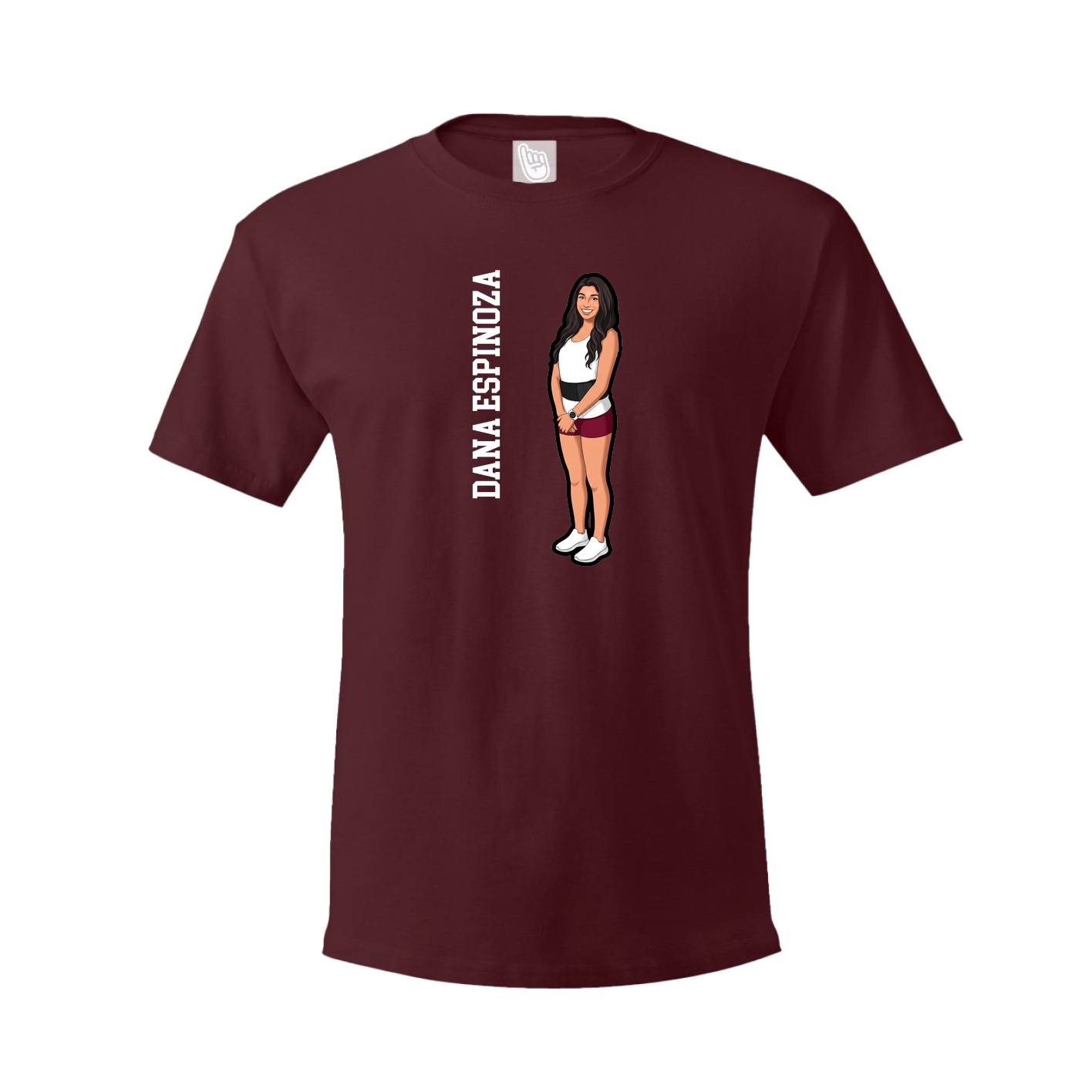 Tee — Name Vertical in Maroon