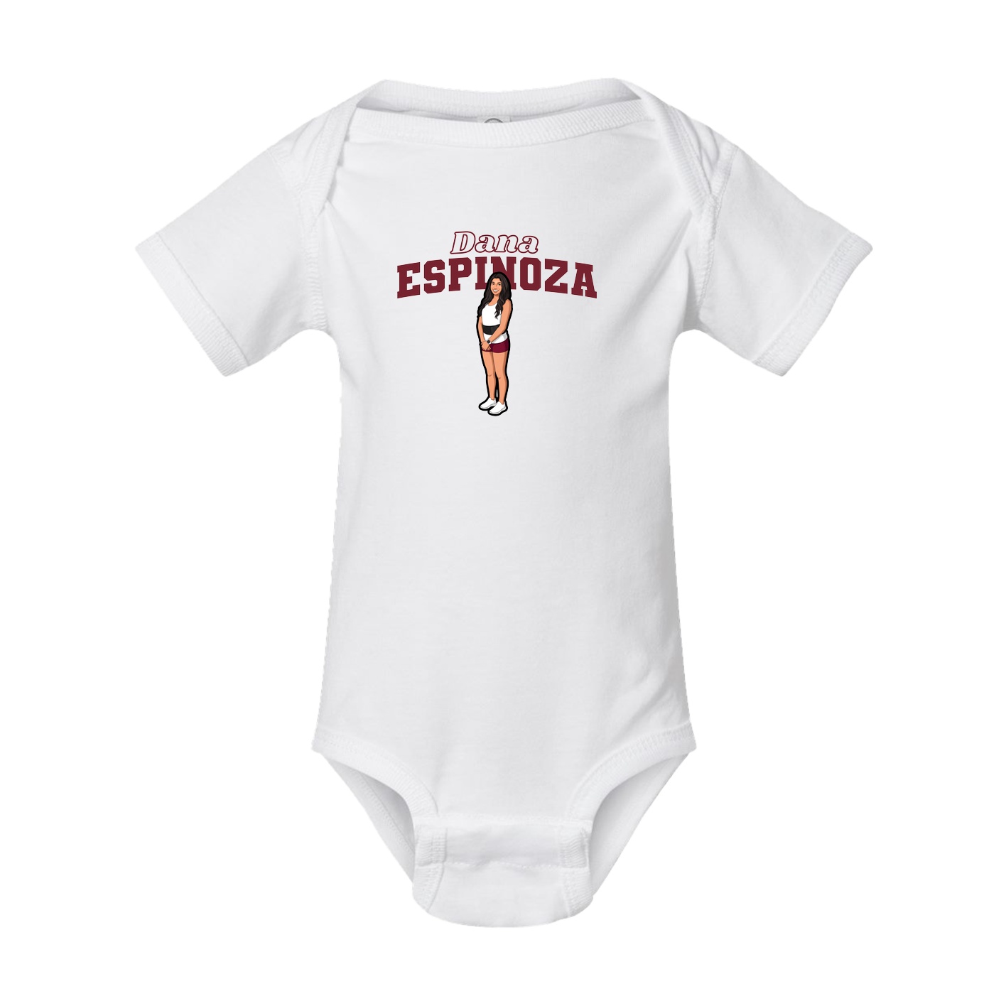 Baby Onesie — Name Arch in White