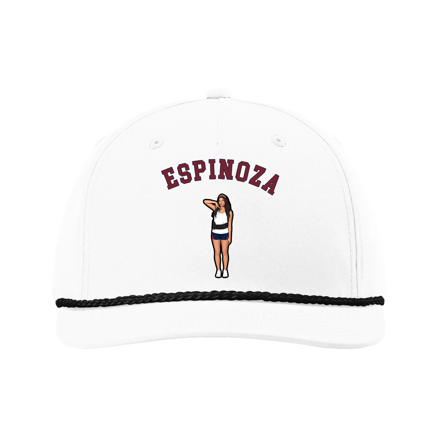 Five-Panel Classic Rope Cap — Shirsey Arch in White